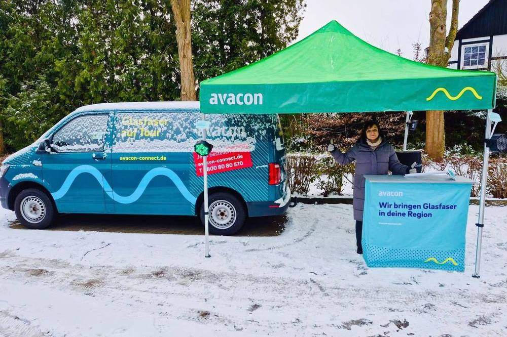 Infostand zur Glasfaser-Vermarktung