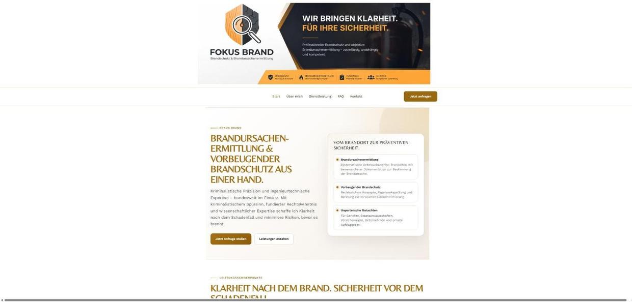 Fokus Brand – Brandschutz & Brandursachenermittlung