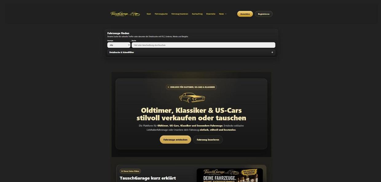 TauschGarage.de auf dem Laptop